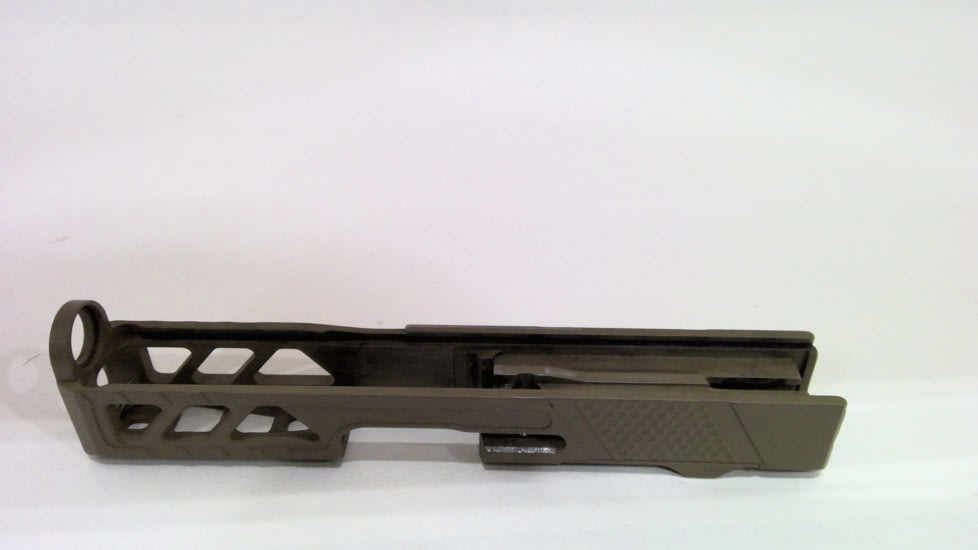 EDEMO TRYBE Defense Pistol Slide, Glock 43/43X, Version 2, RMSc Cut, Cerakote Flat Dark Earth, SLDG43XRMSCV2-FDE, EDEMO1