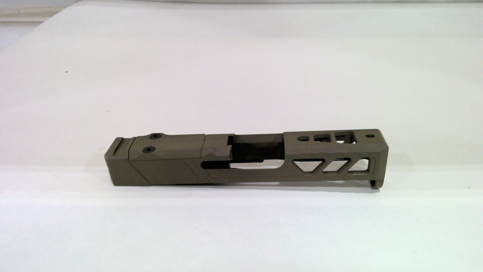 EDEMO TRYBE Defense Pistol Slide, Glock 43/43X, Version 2, RMSc Cut, Cerakote Flat Dark Earth, SLDG43XRMSCV2-FDE, EDEMO1