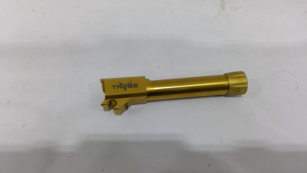 EDEMO TRYBE Defense Sig Sauer P365 Match Grade Threaded Pistol Barrel, Gold TIN, TPBSIG365V2-TIN-V2, EDEMO2