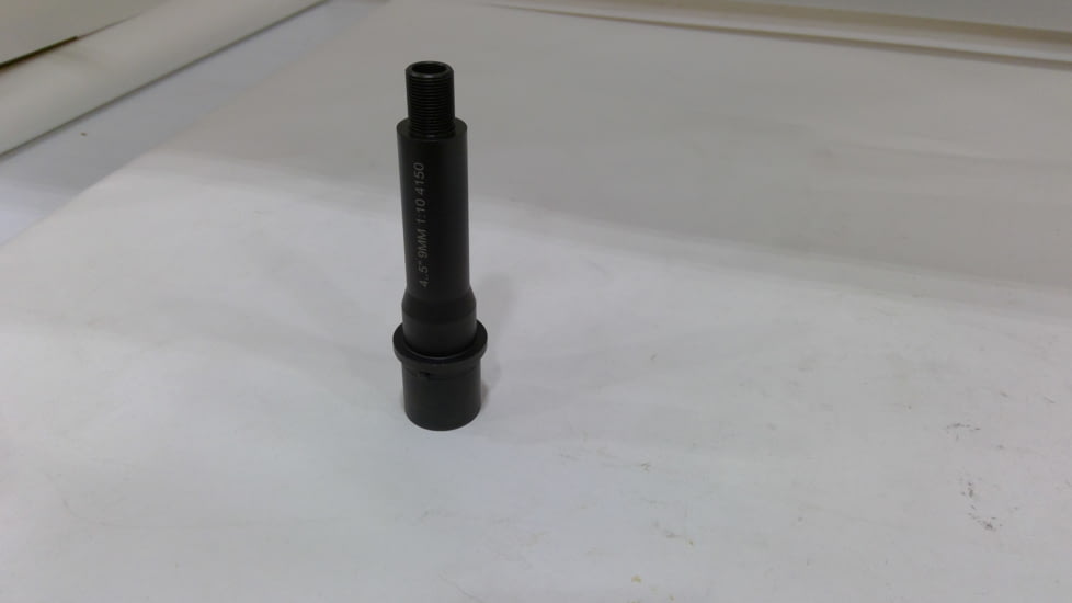 USED Veritas Tactical CMV AR 9mm Barrel, 4.5in, Medium Profile, 1/10 Twist, 1/2 x 28 Thread, Black Nitride, PCB-45-M4-9MM-10-N, EDEMO1, Used, Condition Fair, Scratches