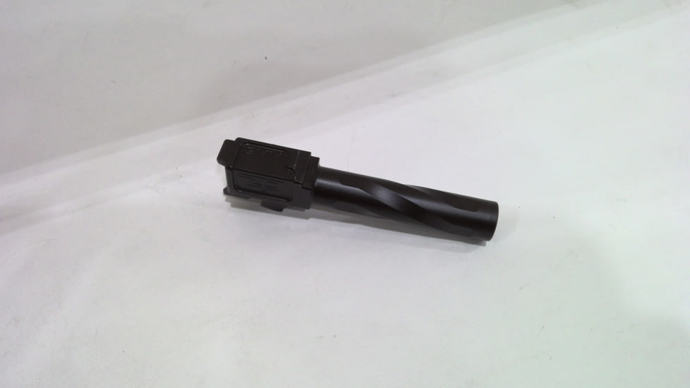 EDEMO Zaffiri Precision Glock 19 Gen 1-4 Flush and Crown Pistol Barrel, 9mm Caliber, 1-10 Twist, 416R Stainless Steel, Black Nitride, ZpBarG19FlushBlk, EDEMO1