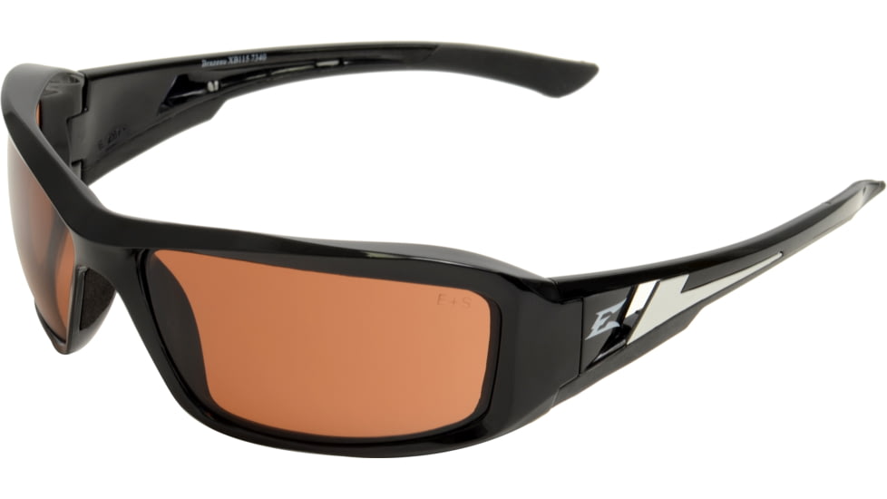 Edge Eyewear Brazeau Safety Glasses Black Frame Copper Driving Lens Xb115