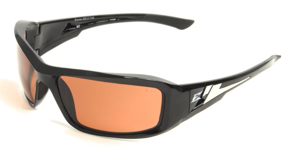 Brazeau Safety Glasses - Black Frame, Copper "Driving" Lens XB115