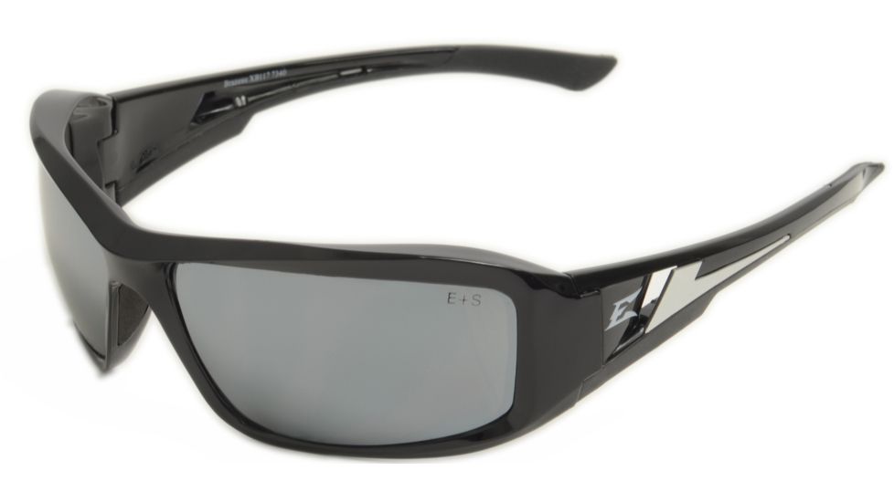 Brazeau Safety Glasses - Black Frame, Silver Mirror Lens XB117