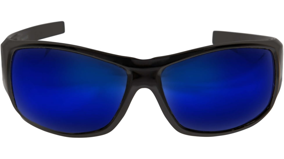 Edge Eyewear Caraz Torque - Matte Black Frame with Red E Logo / Polarized Aqua Precision Blue Mirror Lenses, One Size, THZAP238