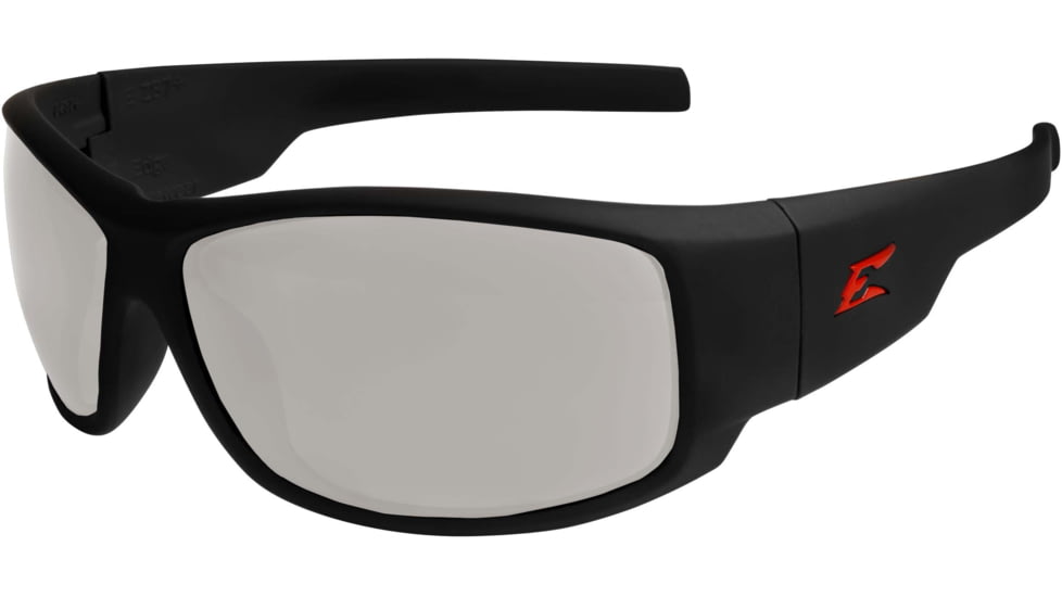Edge Eyewear Caraz Torque Safety Glasses - Matte Black Frame with Red E Logo / Anti-Reflective Lenses, One Size, HZ131AR
