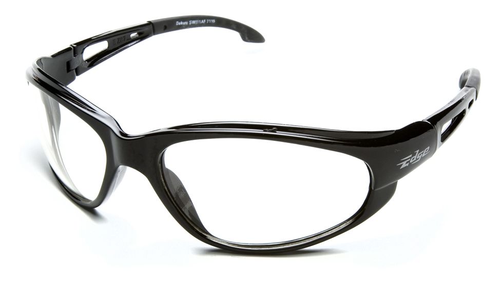 Edge Safety Dakura Safety Glasses - Black Frame, Clear Anti-Fog Lens SW111AF