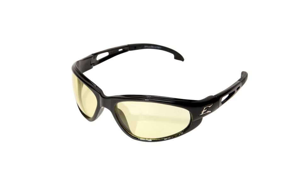 Edge Eyewear Dakura Sunglasses, Black Frame, Yellow Vapor Shield Lenses, SW112VS