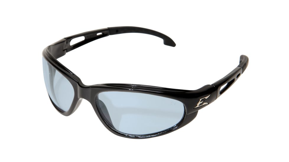 Edge Eyewear Dakura Sunglasses, Black Frame, Light Blue Vapor Shield Lenses, SW113VS