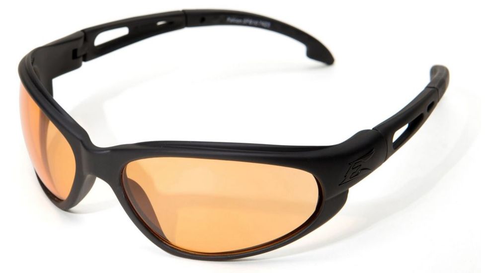 Edge Eyewear Falcon Safety Glasses - Black Frame, Tiger's Eye Lens SF610