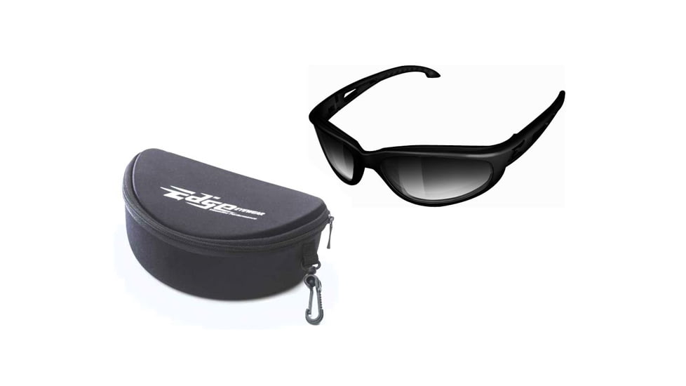 Edge Eyewear Falcon Safety Glasses - Black Frame, Gradient Lens, Polarized TSFG716 w/ FREE Hard Case