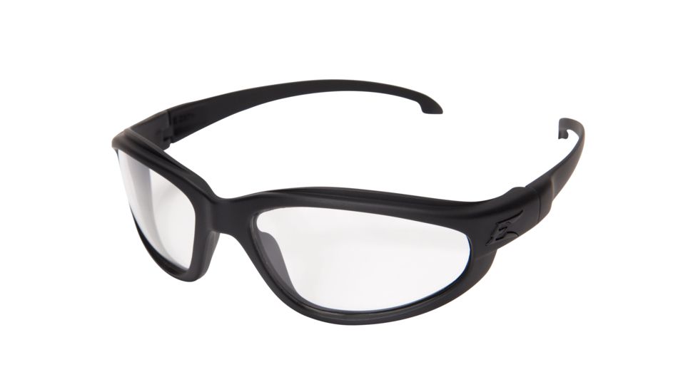 Edge Eyewear Falcon Thin Temple Sunglasses, Soft-Touch Matte Black Frame / Clear Vapor Shield , SF611-TT