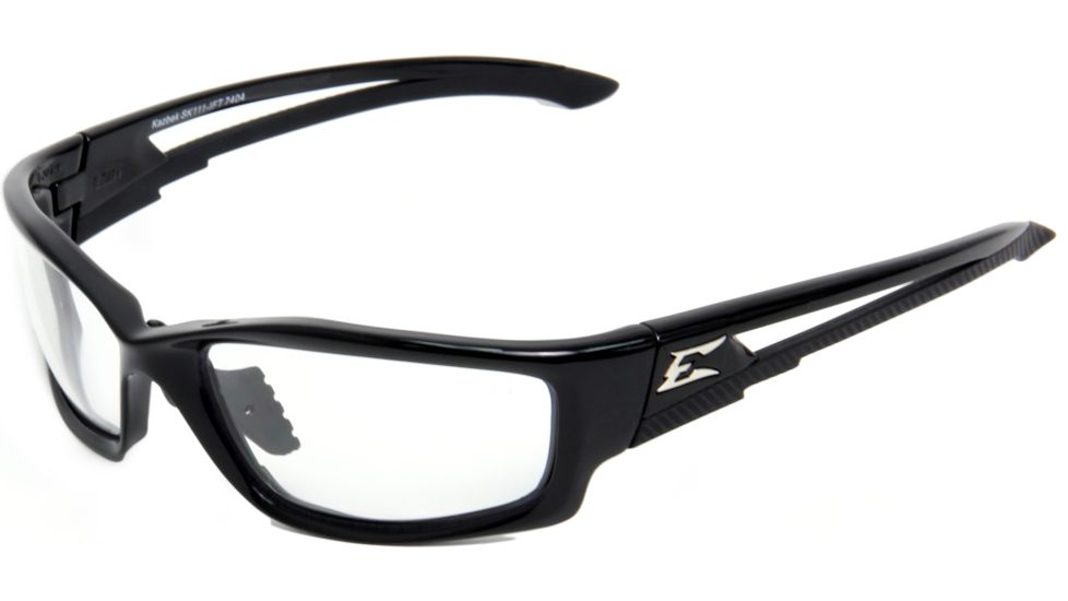 Edge Eyewear Kazbek Safety Glasses Black Frame Clear Lens Island Fit Sk111 Ft