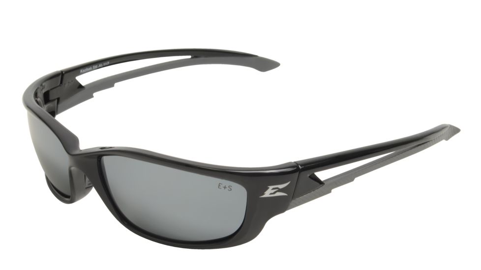 Edge Eyewear Kazbek Xl Safety Glasses Black Frame Silver Mirror Lens Sk Xl117