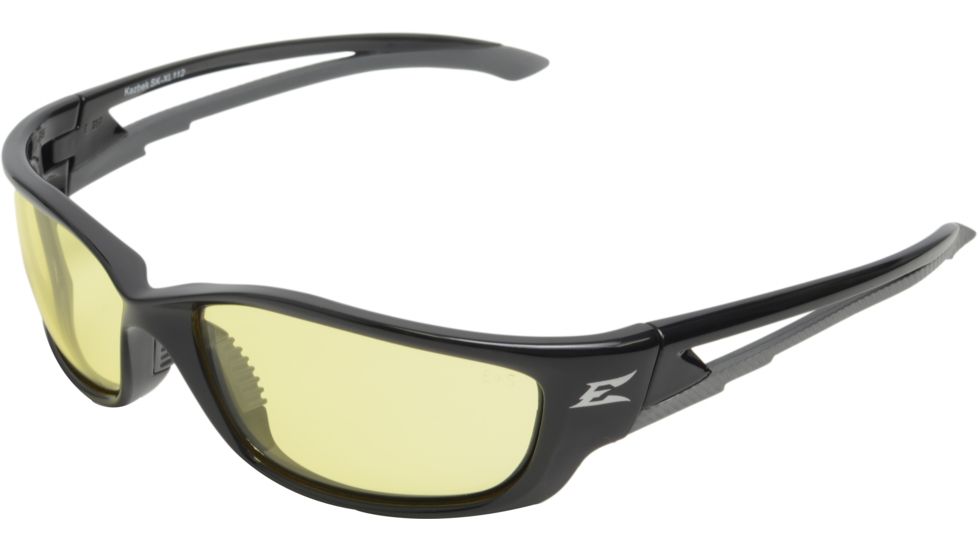 Edge Eyewear Kazbek Xl Safety Glasses Black Frame Yellow Lens Sk Xl112