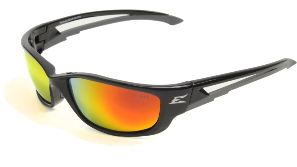 Edge Eyewear Kazbek XL - Black Frame, Aqua Precision Red Mirror Lens SKAP-XL119