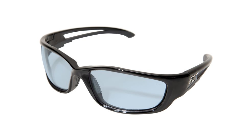Edge Eyewear Kazbek XL Sunglasses, Black Frame, Light Blue Vapor Shield Lenses, SK-XL113VS
