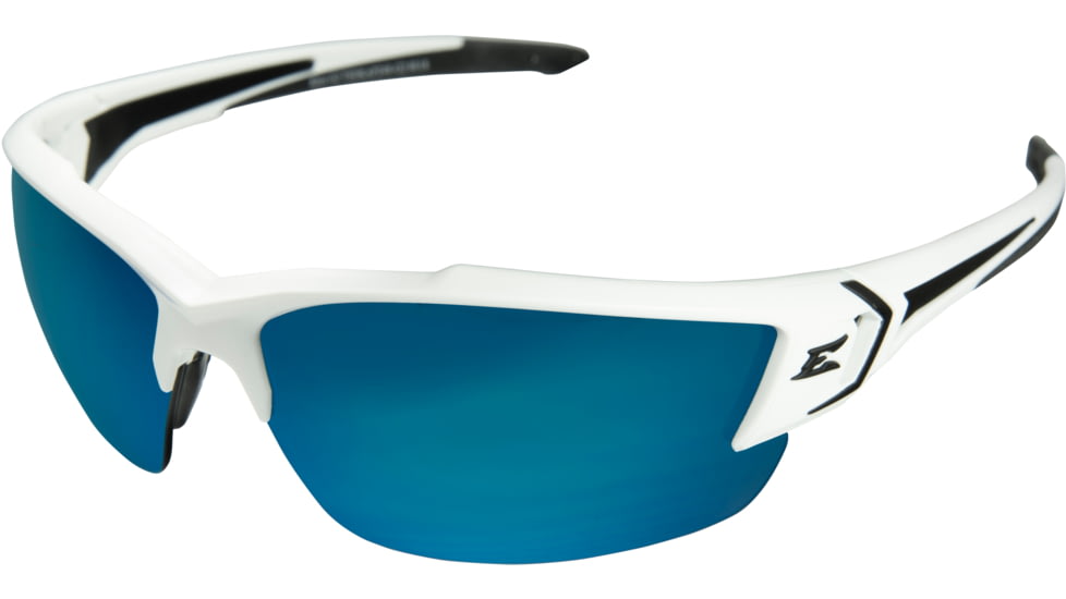 Edge Eyewear Khor G2 Safety Glasses - White Frame / Polarized Aqua Precision Blue Mirror Lenses, One Size, TSDKAP248-G2