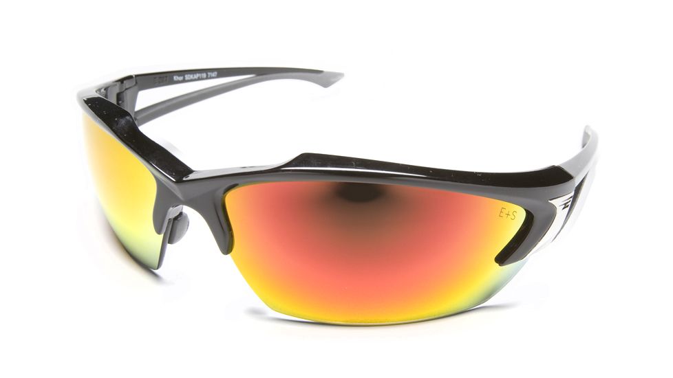 Edge Eyewear Khor - Black Frame, Aqua Precision Red Mirror Lens SDKAP119