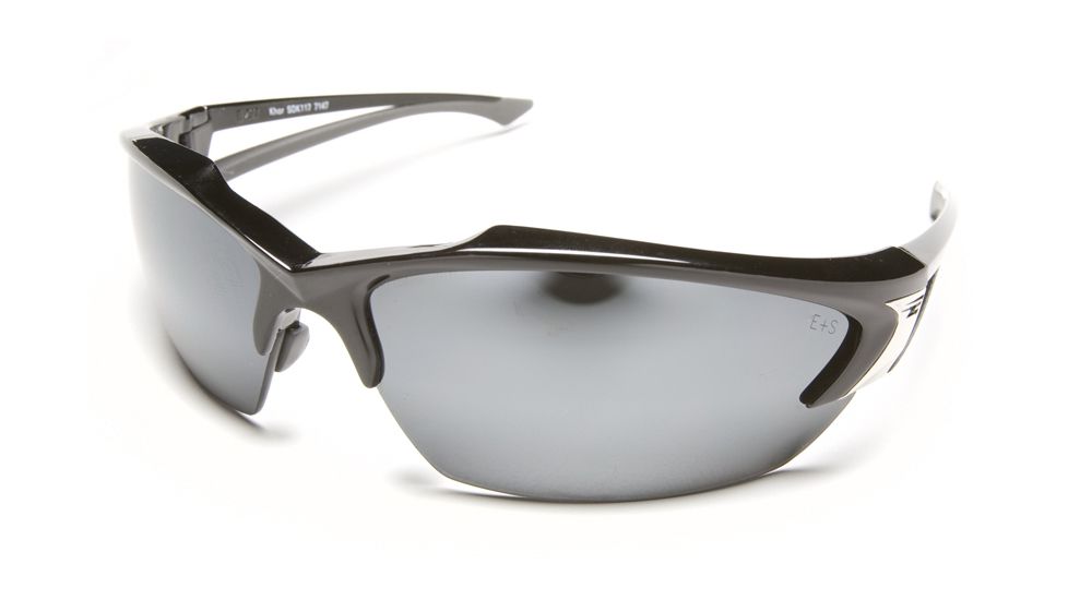 Edge Eyewear Khor Safety Glasses - Black Frame, Silver Mirror Lens SDK117