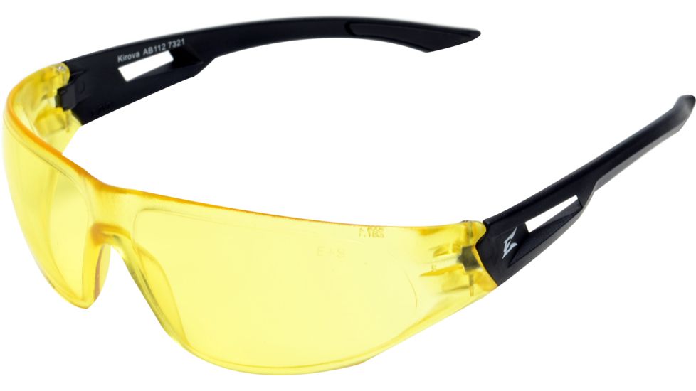 Edge Eyewear Kirova Safety Glasses Black Frame Yellow Lens Ab112
