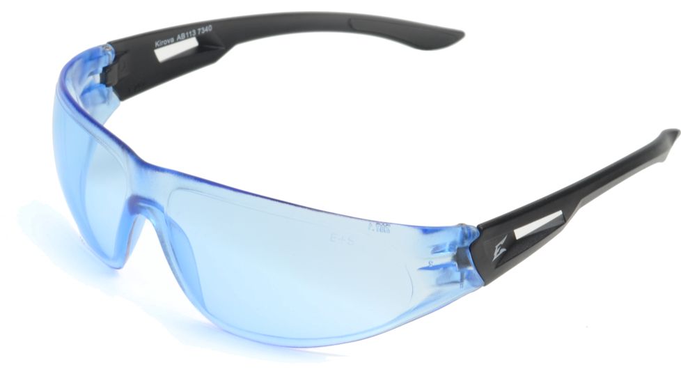 Edge Eyewear Kirova Safety Glasses - Black Frame, Light Blue Lens AB113