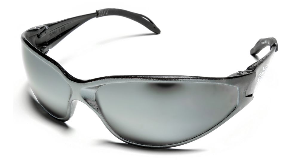 Edge Eyewear Kirova Safety Glasses - Black Frame, Silver Mirror Lens AB117