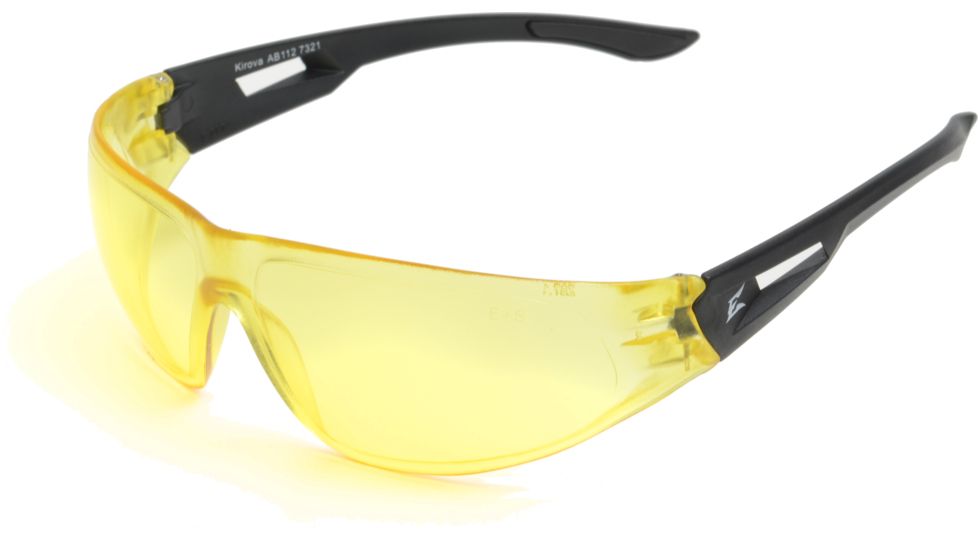 Edge Eyewear Kirova Safety Glasses - Black Frame, Yellow Lens AB112