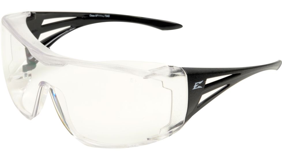 Edge Eyewear Ossa Fit Over Safety Glasses Black Frame Large Clear Lens Xf111 L