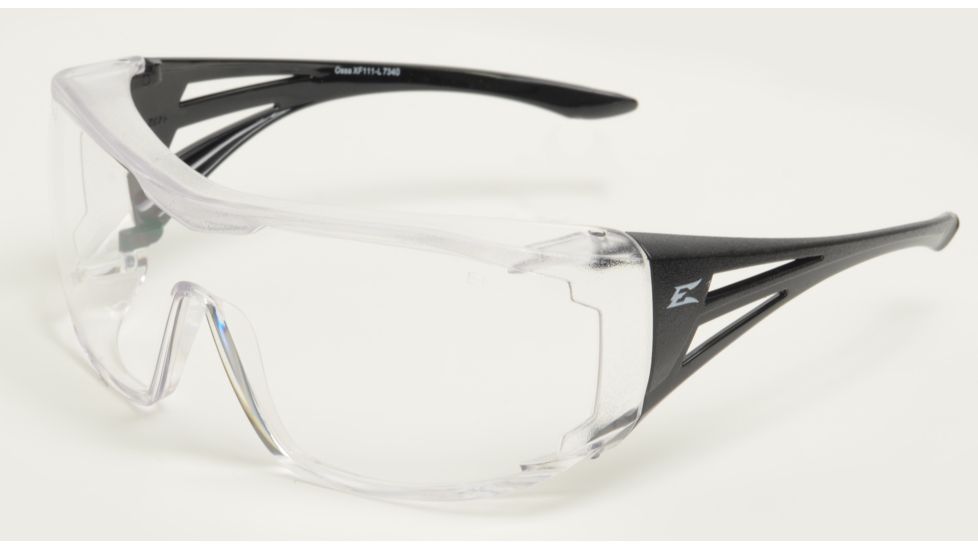 Ossa Fit Over Safety Glasses - Black Frame, Large Clear Lens XF111-L