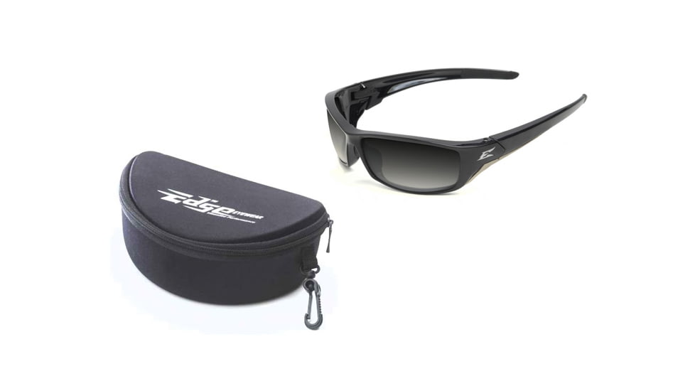 Edge Eyewear Reclus Safety Glasses - Black w/ Polarized Gradient Lens TSRG216 w/ FREE Hard Case