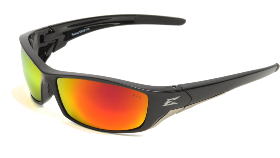Edge Eyewear Reclus - Black Frame, Aqua Precision Red Mirror Lens SRAP119