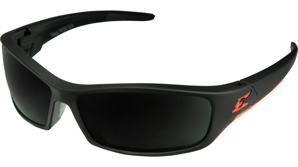 Edge Eyewear Reclus Torque Safety Glasses - Matte Black Frame with Red E Logo / Polarized Smoke Lens, One Size, TSR236