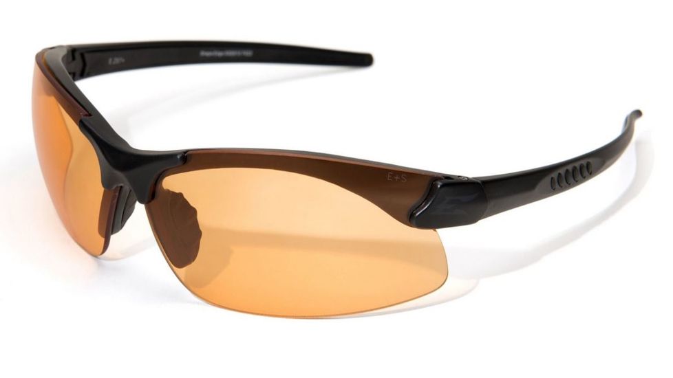 Edge Eyewear Sharp Edge Safety Glasses - Black Frame, Tiger's Eye Lens SSE610