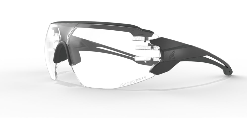Edge Eyewear Taven Safety Glasses, Black Frame w/ Black TPR / Clear Vapor Shield Lens, Standard, NSN XTV111VS, XTV111VS