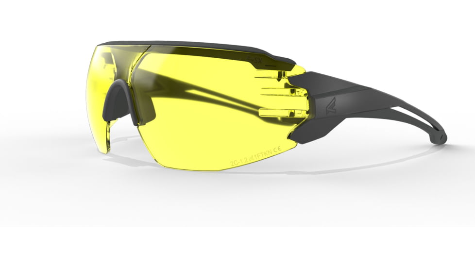Edge Eyewear Taven Safety Glasses, Black Frame w/ Black TPR / Yellow Vapor Shield Lens, Standard, NSN XTV112VS, XTV112VS