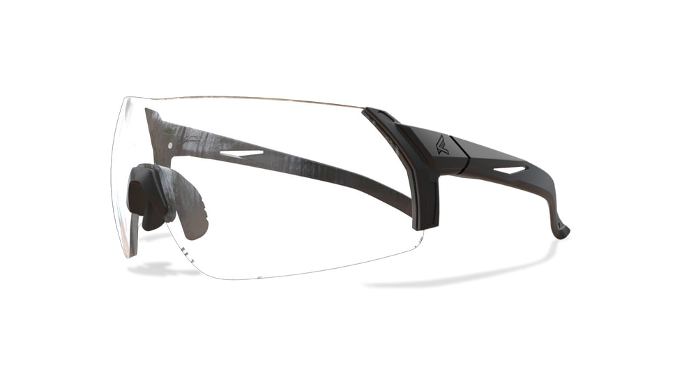 Edge Eyewear Urgent Fury Shooting Glasses, Black Frame, Clear Vapor Shield Lenses, Standard, UF11VS