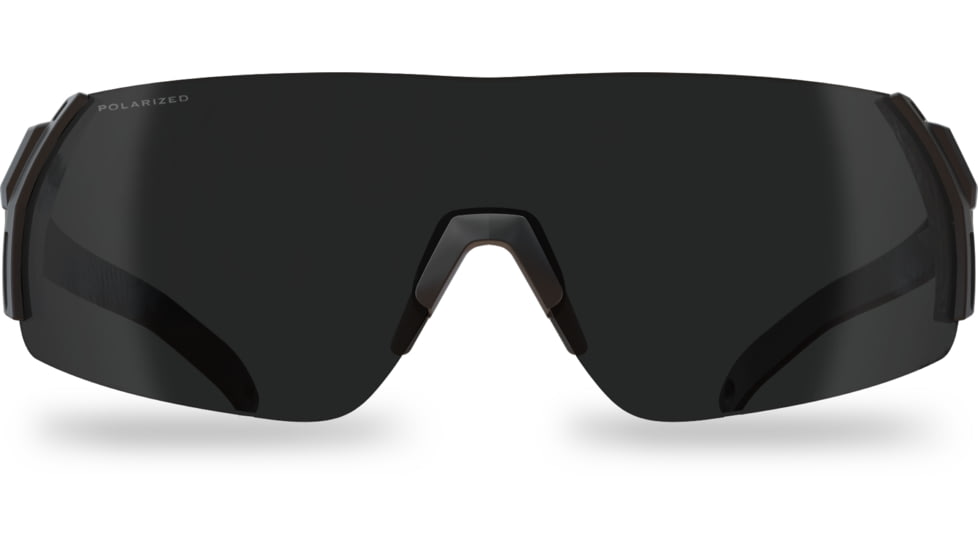 Edge Eyewear Urgent Fury Shooting Glasses, Black Frame, Polarized Smoke Vapor Shield Lenses, Standard, UF16PVS