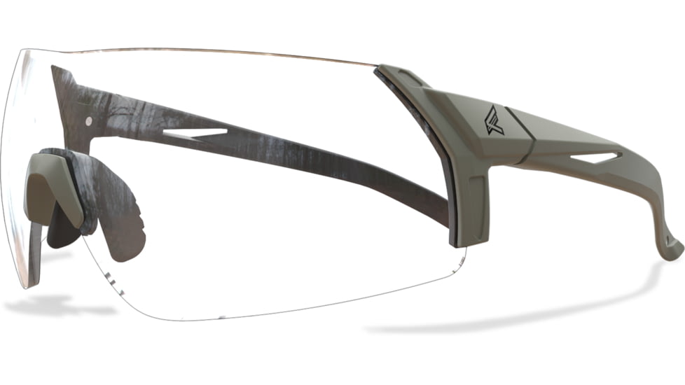 Edge Eyewear Urgent Fury Shooting Glasses, Conifer Green Frame, Clear Vapor Shield Lenses, Standard, UF31VS