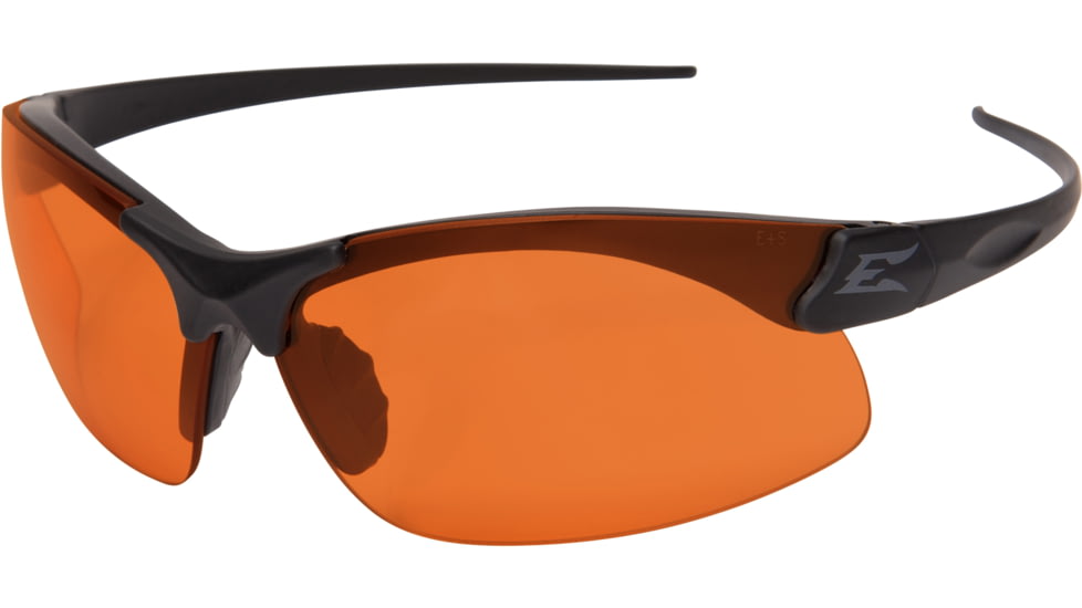 Edge Tactical Eyewear Sharp Thin Temple Sunglasses, Soft-Touch Matte Black Frame / Tigers Eye Vapor Shield Lens, One Size, SSE610-TT