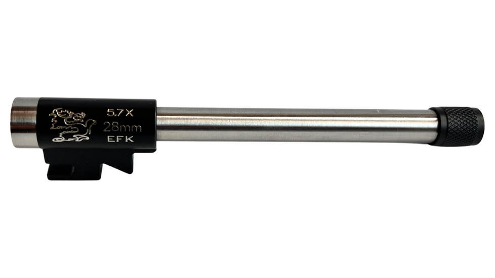 EFK Fire Dragon Ruger 57 Threaded 10X1mm With 1/2-28RH Adaptor, Polished Stainless, R5728THR