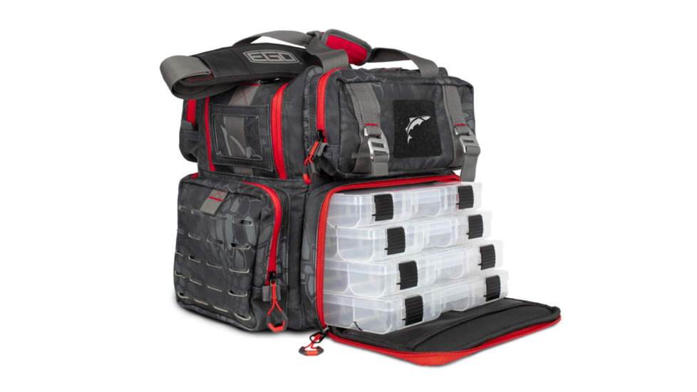 EGO Kryptek Tackle Box Bag w/ 4 tackle trays, Typhon, 75044