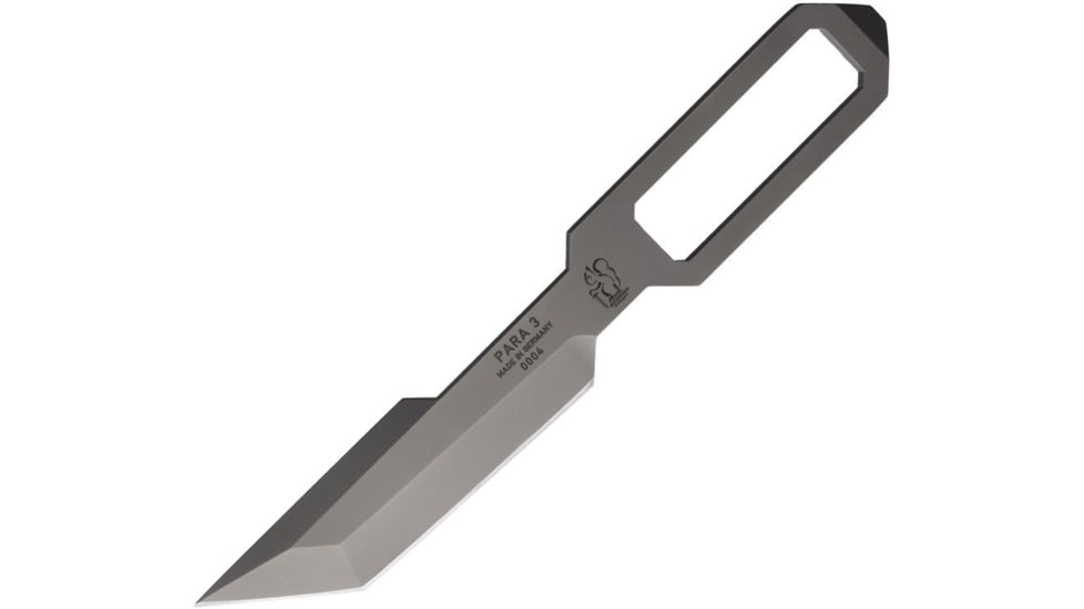 Eickhorn Solingen Para-III Fixed Blade Knife, 3.5in, Bead Blast Premium Steel Tanto Blade, Stainless Steel Handle, 825274