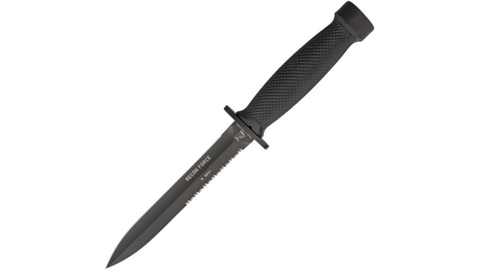 Eickhorn Solingen Recon Force Dagger Fixed Blade Knife, 6.63in, Stainless Steel, Partially Serrated, Black EI825107