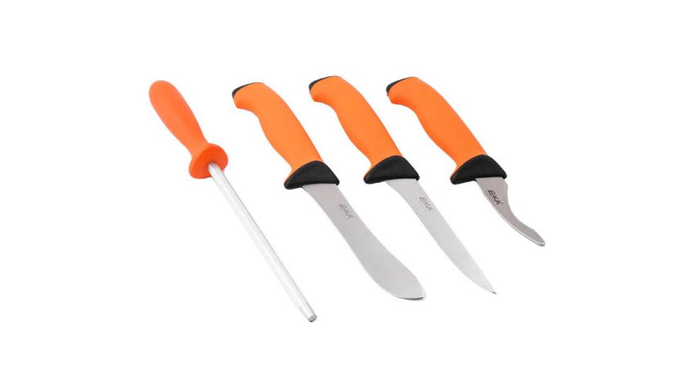 EKA Butcher Set, Orange Santoprene Handles w/Canvas Roll Bag EKA-730403