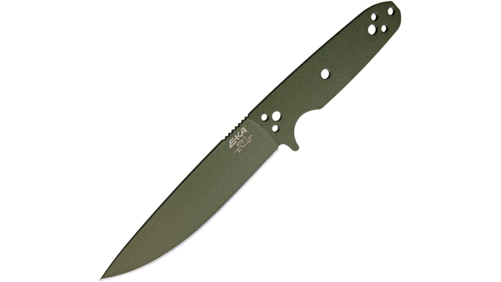 EKA RTG-1 Fixed Blade Knife, 10.5in Overall, 5.75in OD Green Powder Coated 1095Hc Steel Blade, OD Green Paracord To Wrap The Handle, Black Kydex Belt Sheath, 50200