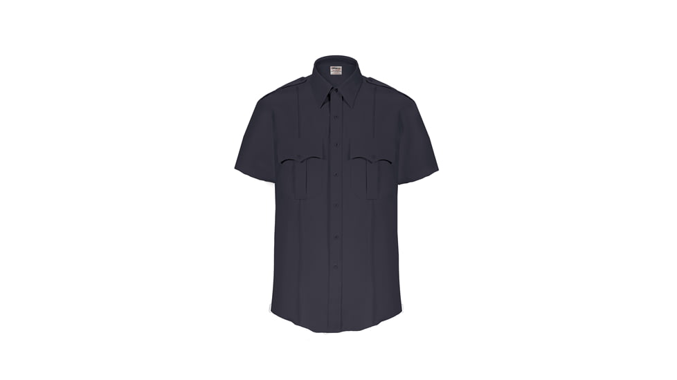 Elbeco TexTrop2 Zippered Short Sleeve Polyester Shirt - Mens, 22 in, Navy, Z3314N-22