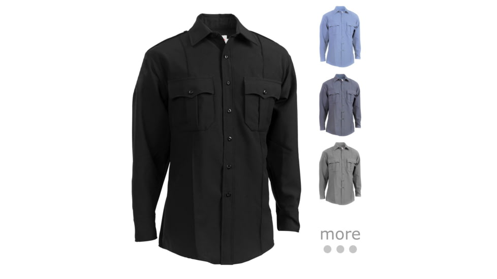 Elbeco TexTrop2 Long Sleeve Polyester Shirt - Mens, Black, Blue, French Blue, Gray, Navy, Silver Tan
