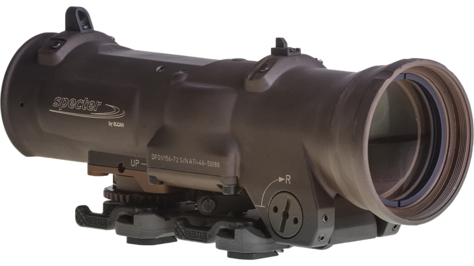 Elcan SpecterDR Rifle Scope w/Integral A.R.M.S. Picatinny Mount, 1.5-6x5.56mm, CX5455 Ballistic Reticle, FDE, DFOV156-T1