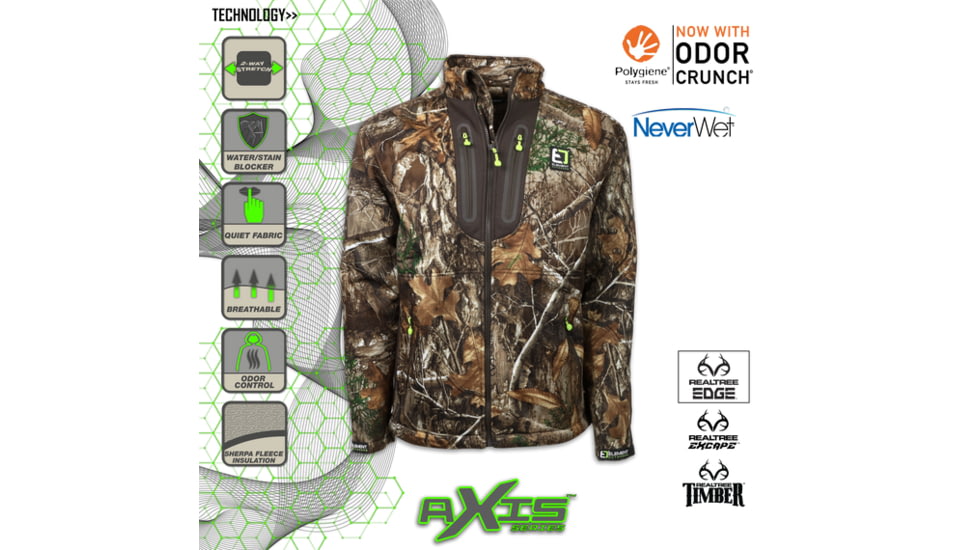 Element Outdoors Axis Mid Weight RT-Edge Jacket - Mens, Realtree Edge, Extra large, AS-MJ-XL-ED